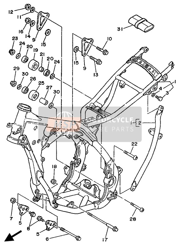 Yamaha YZ250 1989 SEITLICHE ABDECKUNG für ein 1989 Yamaha YZ250