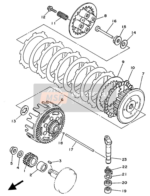 Yamaha YZ80 (LC & A) 1990 Embrayage pour un 1990 Yamaha YZ80 (LC & A)