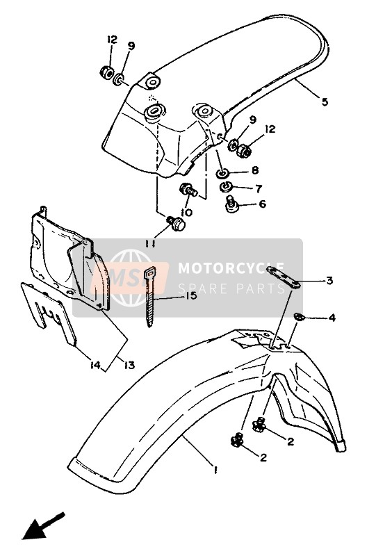 Yamaha YZ80 (LC & A) 1990 Fender for a 1990 Yamaha YZ80 (LC & A)