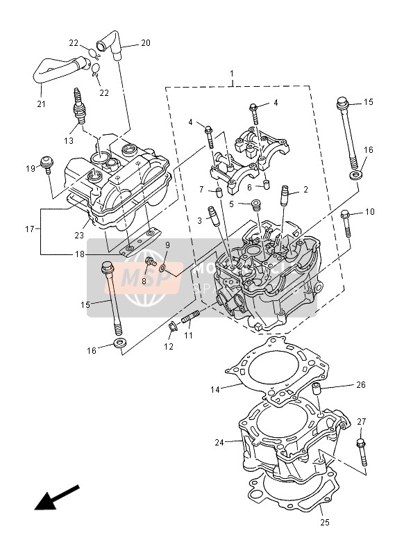 Yamaha WR450F 2012 Cylinder for a 2012 Yamaha WR450F