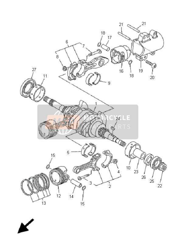 5GJ116030000 Piston Ring Set (Std) Part Yamaha - MSP