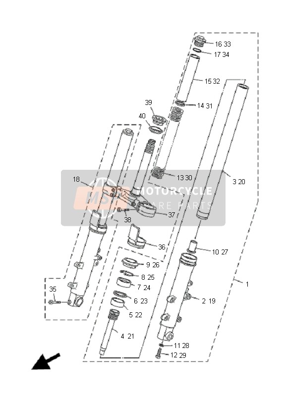 4B5231260000 Tube, Outer (Left) Part Yamaha - MSP