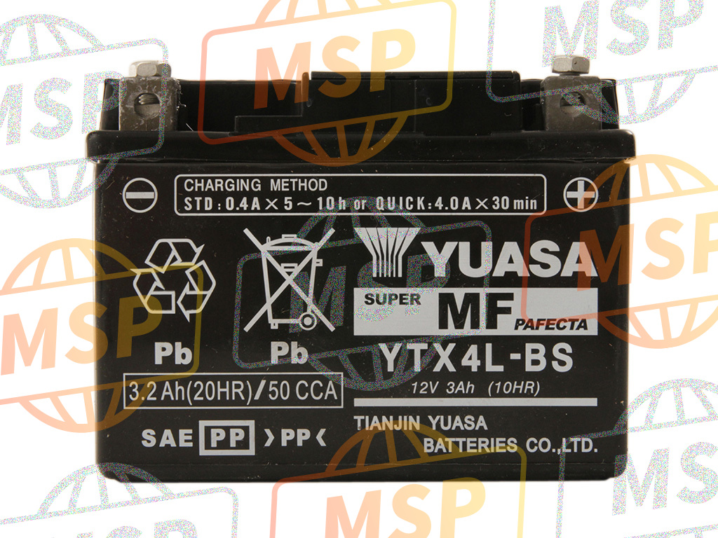 31500K28951, Batteria (YTX4L-BS) (Yuas Venduto Senza Acido, Honda, 1