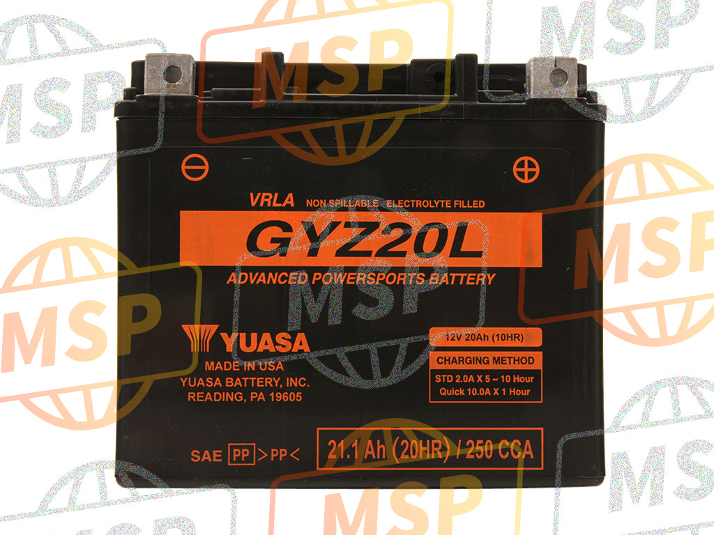 31500MCAB21, Batterie (GYZ20l) (Gs Yua Vendue Sans Acide, Honda, 2