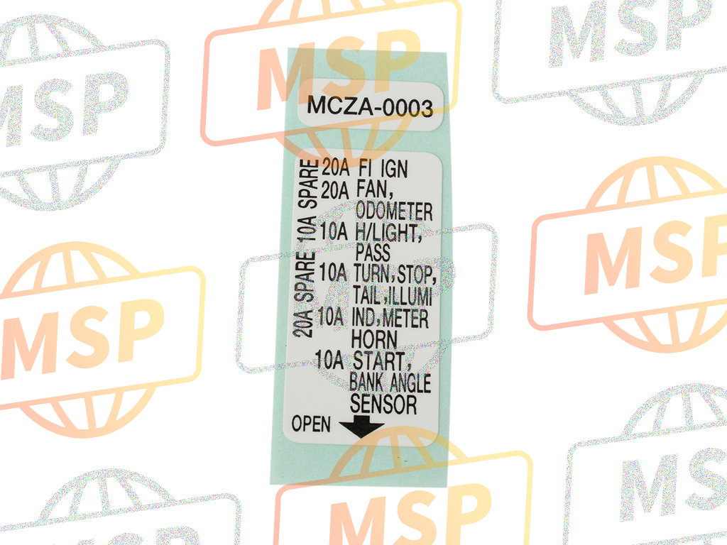 38215MCZ000, Label, Fuse (###), Honda, 1