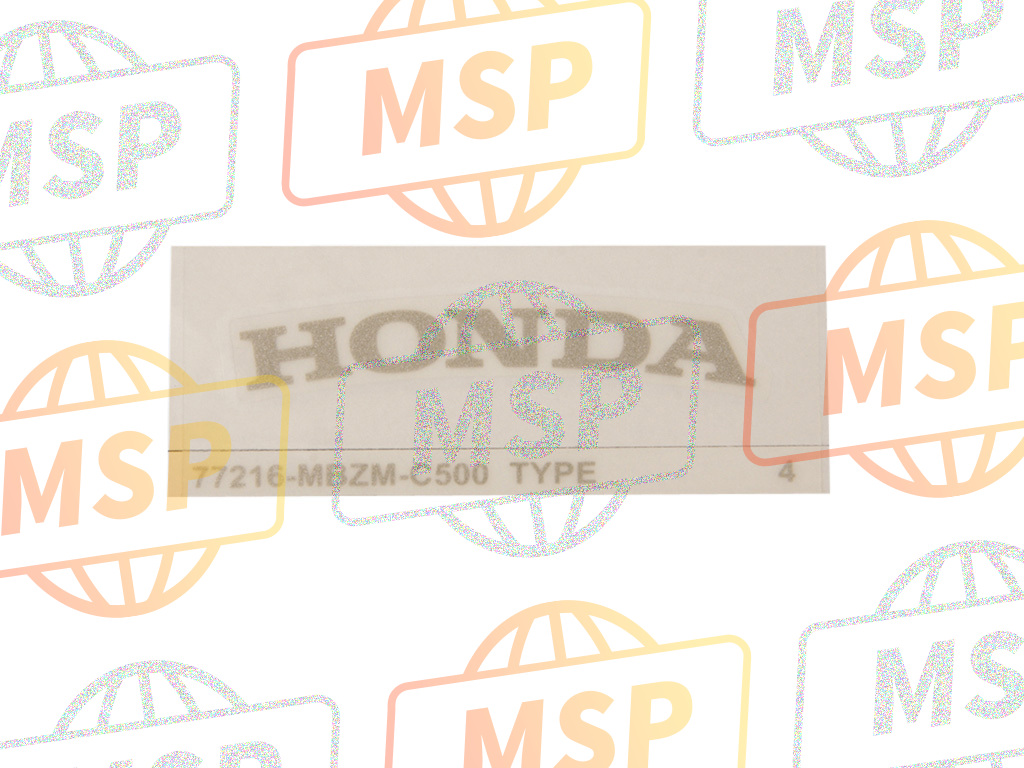77216MBZC50ZD, Mark, Rr. Cowl (Honda) *TYPE4 * (TYPE4 ), Honda, 1