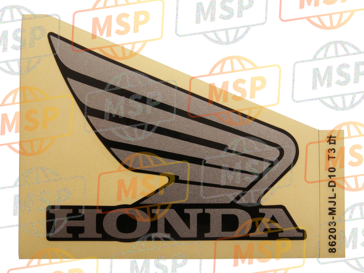 86203MJLD10ZA, Marca,  Aleta Der. (100mm), Honda, 1