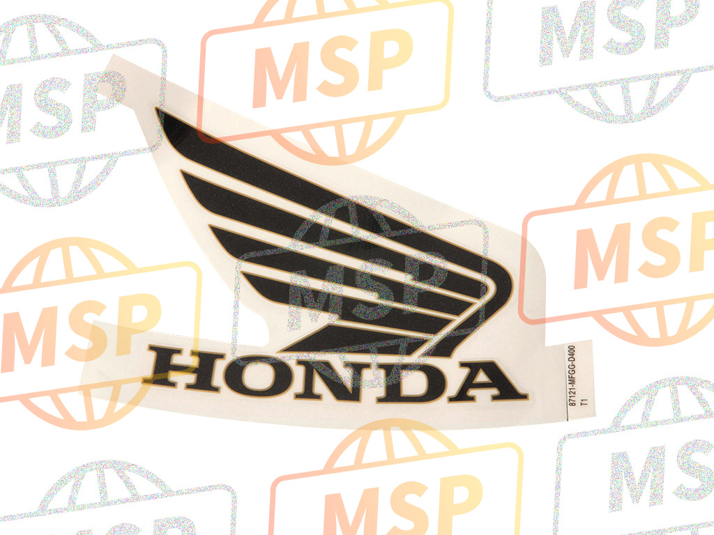 87121MFGD40ZA, Marque D'Aile D. *TYPE1*, Honda, 1