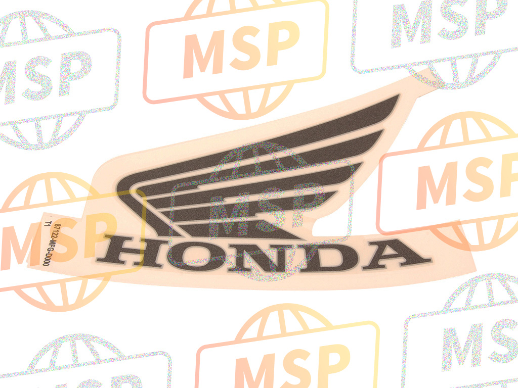 87122MFGD00ZA, Marque D'Aile G. *TYPE1*, Honda, 1