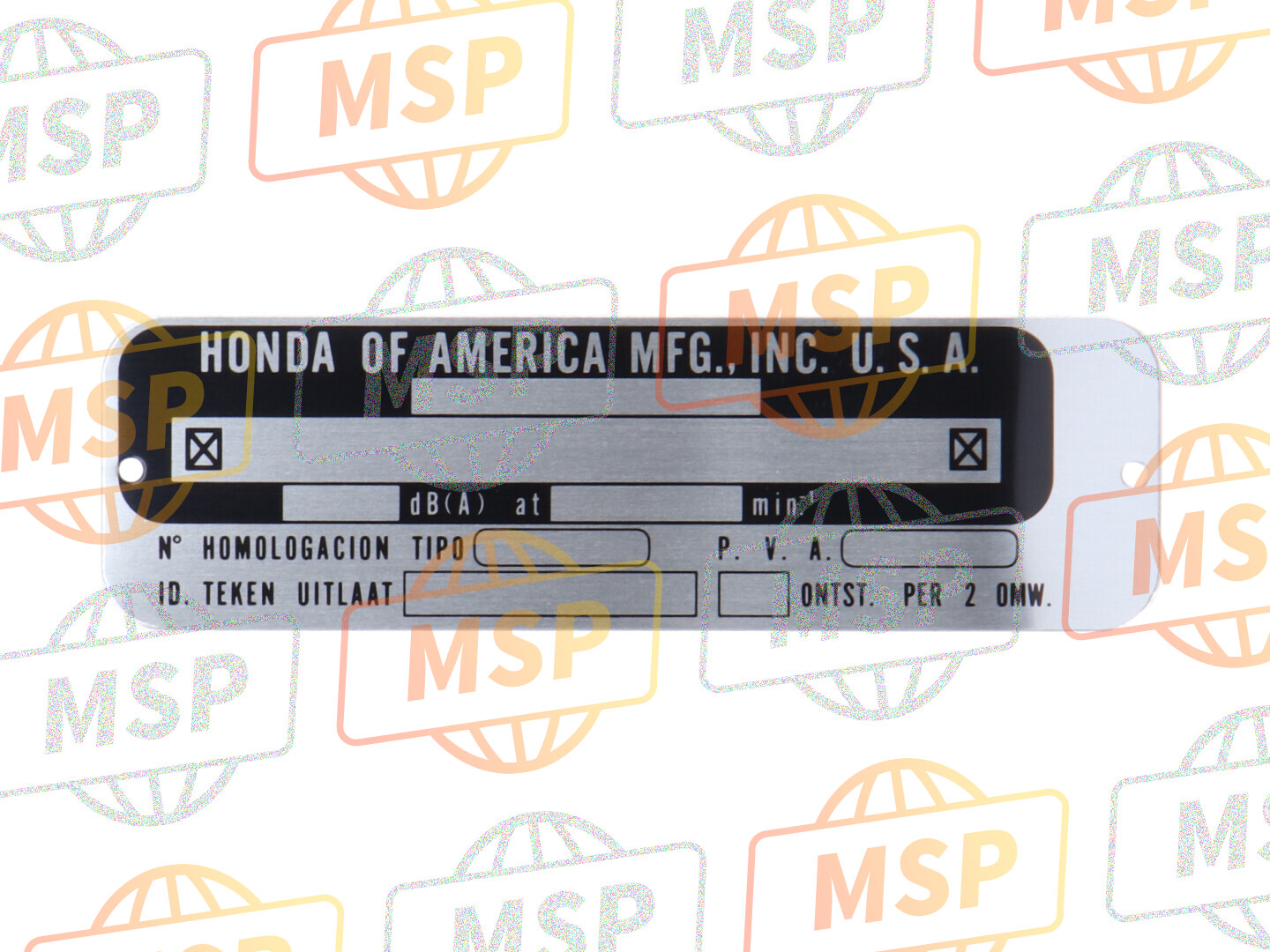 87501MCAP00, Plaque De Numero, Honda, 1