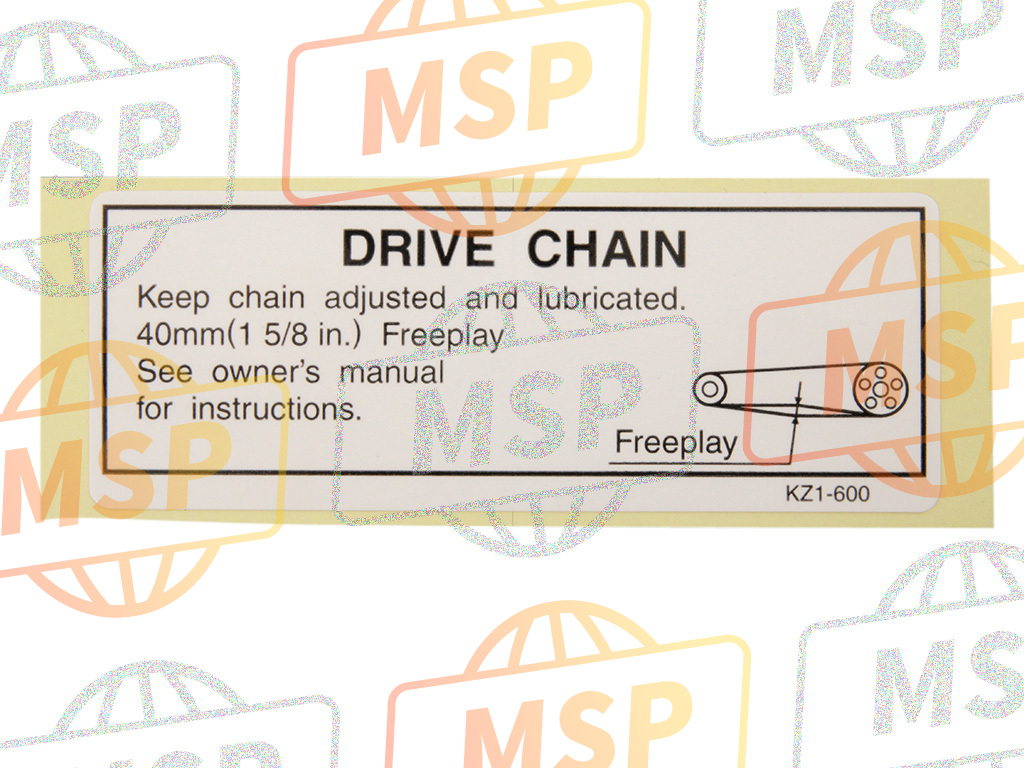 87507KZ1600, Label, Drive Chain, Honda, 1