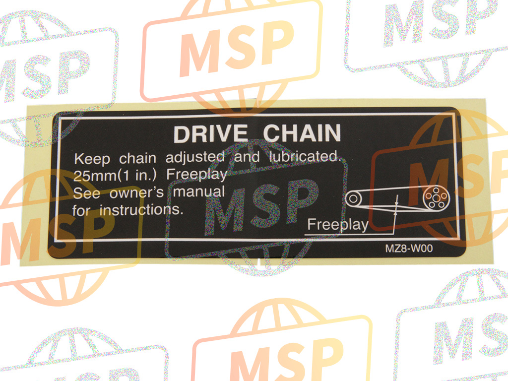 87507MZ8W00, Label, Drive Chain (English), Honda, 1