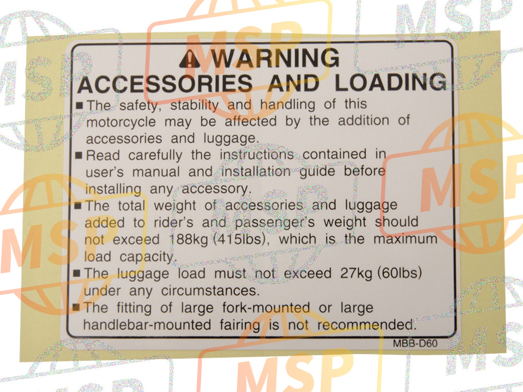 87512MBBD60, Label, Accessories & Loading, Honda, 1