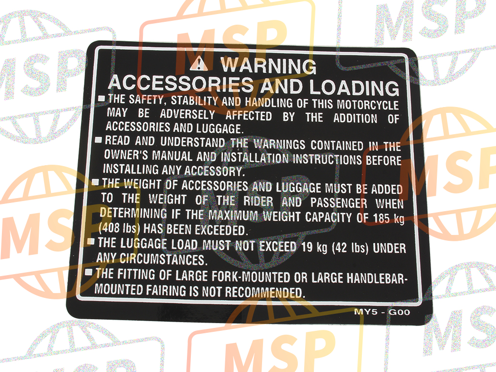 87512MY5G00, Label, Accessories & Loading, Honda, 1