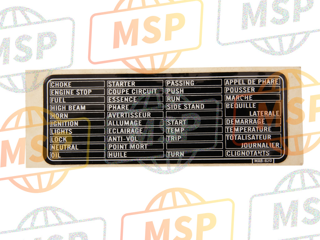 87560MAB620, Label, Frans Vertaling, Honda, 1