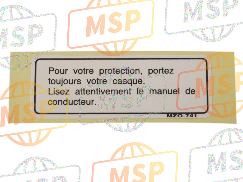 87560MZ0741, Etiquette De Conduite (Fr, Honda, 1