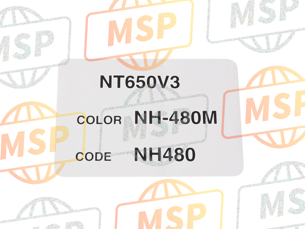 87565MBLD00ZC, Label, Color (###) *TYPE3* (NH480) (TYPE3 ), Honda, 1