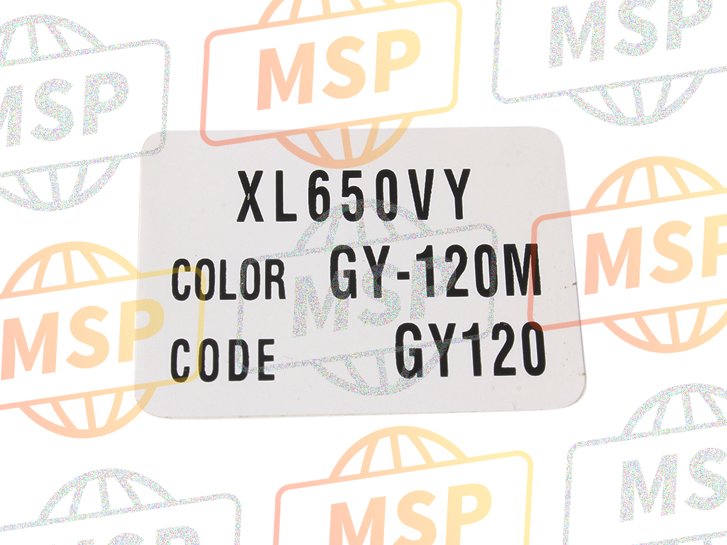 87565MCB610ZA, Label, Color (###) *TYPE1* (GY120) (TYPE1 ), Honda, 1