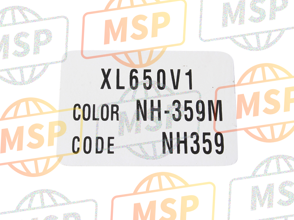 87565MCB920ZD, Label, Color *TYPE6* (TYPE6 ), Honda, 1