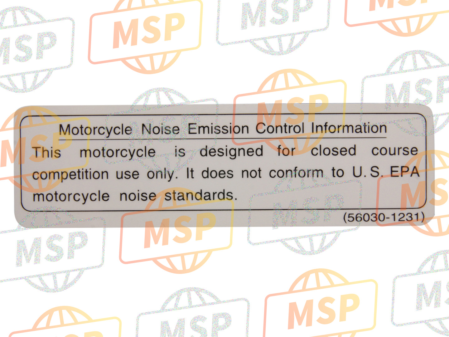 560301231, Label, Noise Emissie KX60-B17, Kawasaki, 1