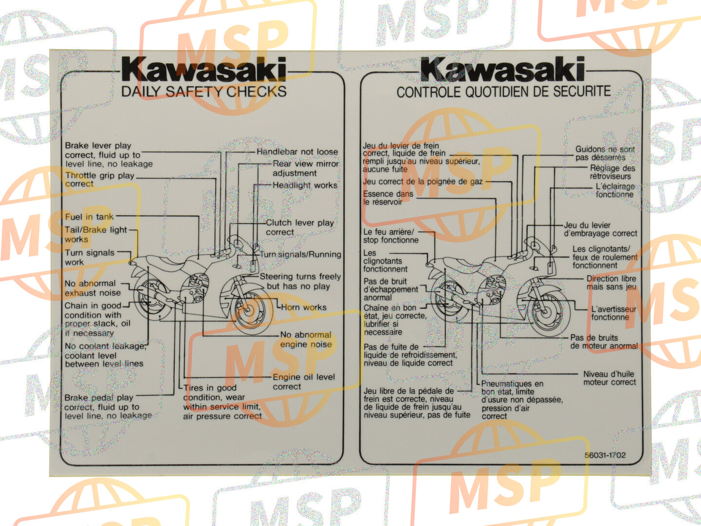 560311702, LABEL-MANUAL,Daily Safety, Kawasaki, 1