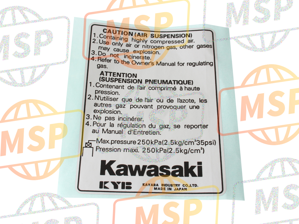 560401120, Waarschuwings Sticker, Kawasaki, 1