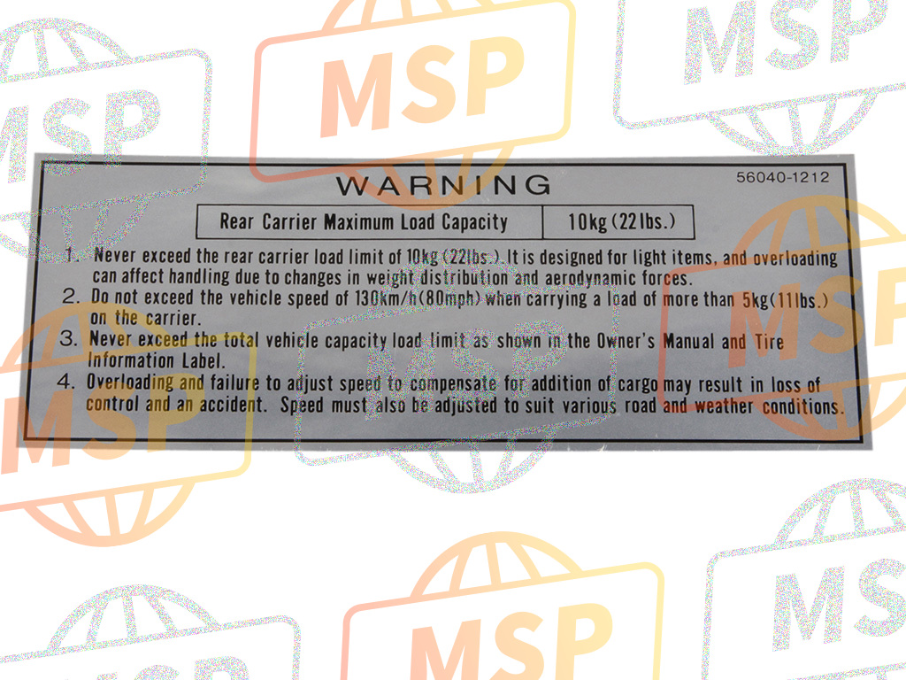 560401212, LABEL-WARNING,Carrier, Kawasaki, 1