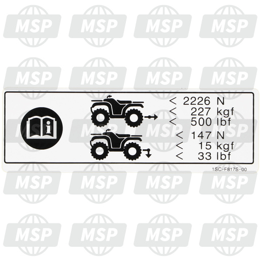 1SCF817S0000, Label,  Pulling Load, Yamaha, 1