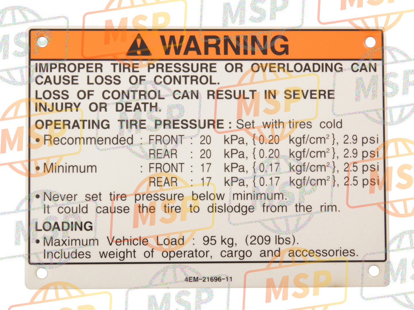 4EM216961100, Label, Caution, Yamaha, 1