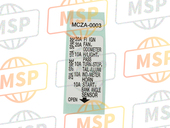 38215MCZ000, Etiquette De Fusible, Honda