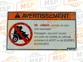 77120HM5C00, Label, Passenger Warning (French), Honda