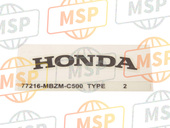 77216MBZC50ZB, Marque D'Auvent Ar. (Hond, Honda