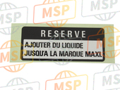 87507431620, Label , Reserve Tank (French), Honda