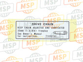 87507KCE670, Label, Drive Chain (English), Honda