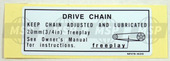 87507MV9920, Label,Drive Chain, Honda