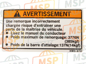 87508HM5870, Etiquette De Remorquage, Honda