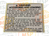 87512MCH630, Label, Accessories & Loading, Honda