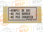 87516KV6631, Label, Rr. Damper Caution (French), Honda