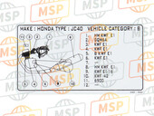 87520KWF950, Etichetta,  Non Toccare, Honda