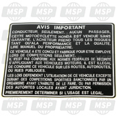 87560ML3970, Mark, Caution (French), Honda
