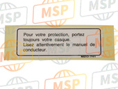 87560MZ0741, Etiquette De Conduite (Fr, Honda