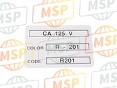 87565KEB620ZB, Label,Color *TYPE2* (TYPE2 ), Honda