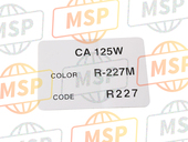 87565KEB650ZB, Label, Color (###) *TYPE2* (R227) (TYPE2 ), Honda