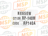 87565MANG00ZC, Label, Color (###) *TYPE3 * (TYPE3 ), Honda