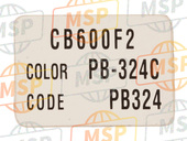 87565MBZG90ZA, Label, Color (###) *TYPE1* (PB324) (TYPE1 ), Honda