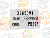 87565MCB920ZB, Etiquette De Couleur *typ, Honda