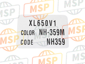 87565MCB920ZD, Etiquette De Couleur *typ, Honda