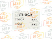 87565MCKG00ZA, Label, Color (###) *TYPE1* (NH1) (TYPE1 ), Honda