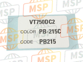 87565MCRD20ZB, Label, Color (###) *TYPE2* (PB215) (TYPE2 ), Honda