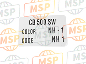 87565MY5G30ZA, Label, Color (###) *TYPE5* (NH1) (TYPE5 ), Honda